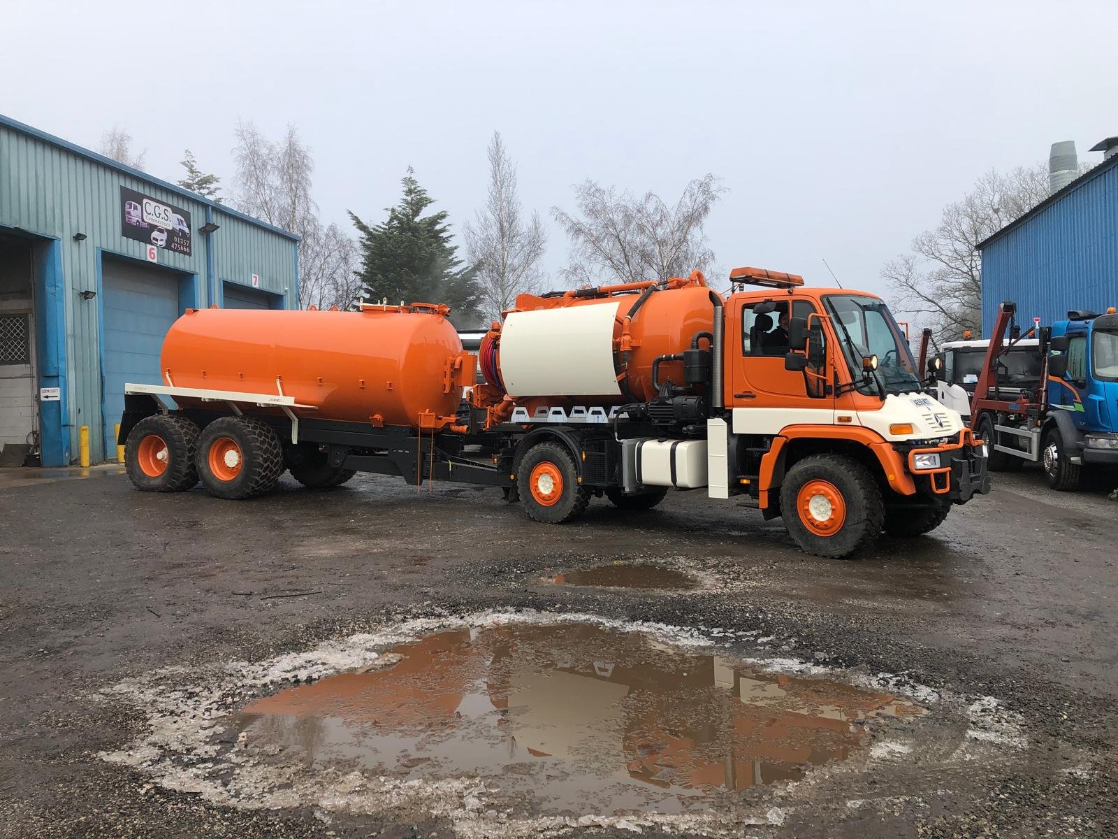 Orange commercial vehicle paintwork