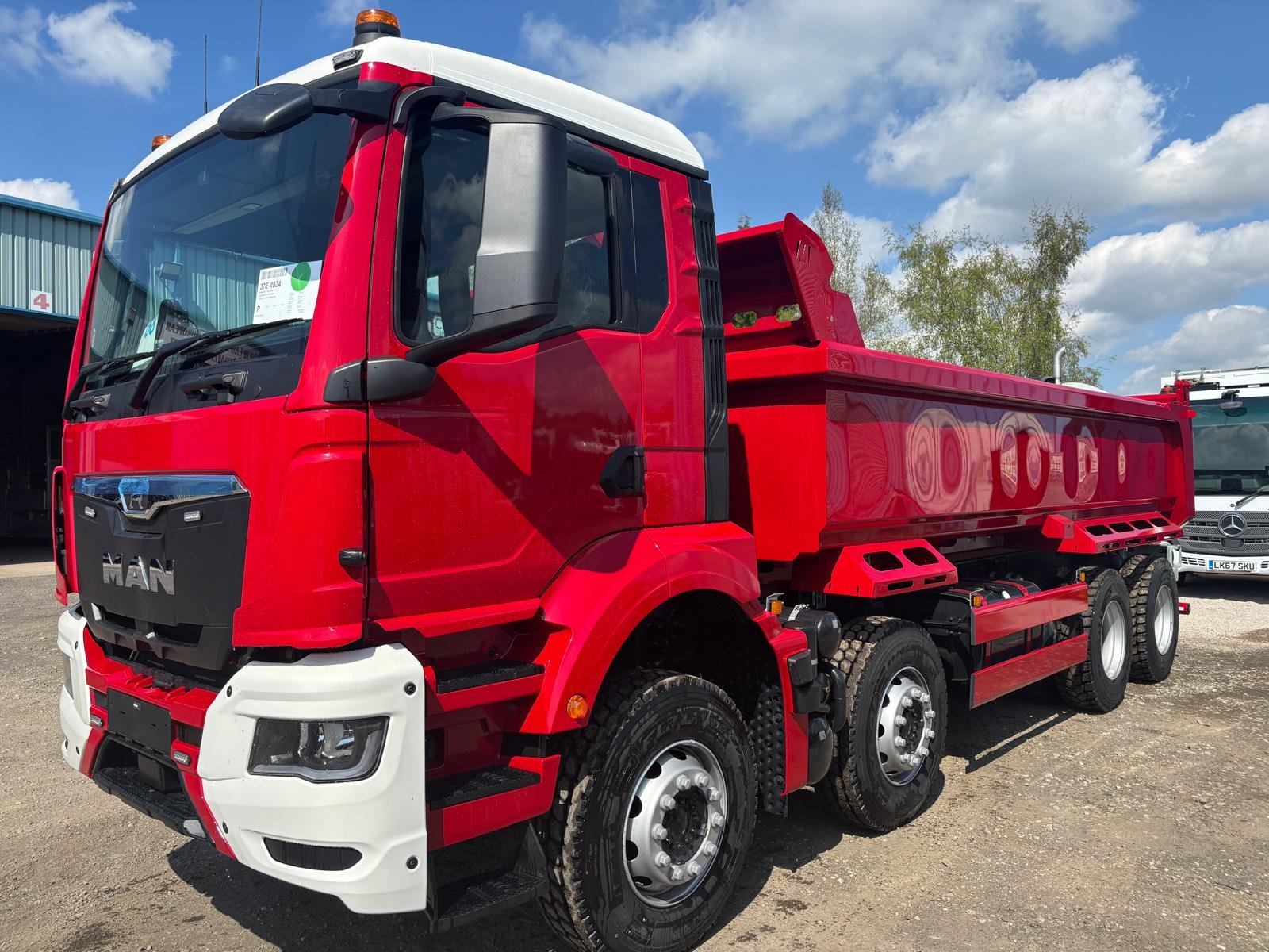 Red painted truck