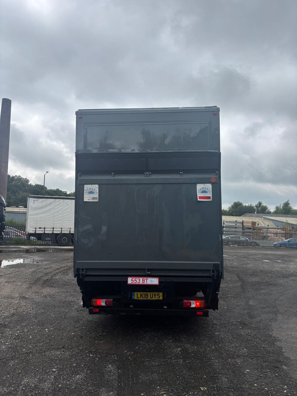 Commercial vehicle rear after complete grey refurbishment