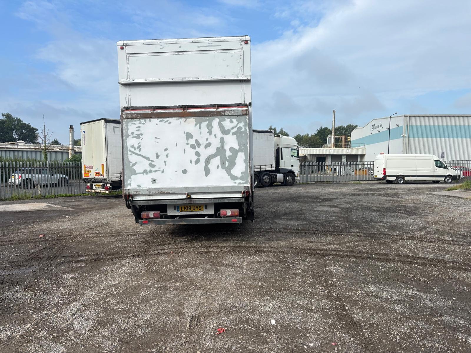 Commercial vehicle rear before refurbishment