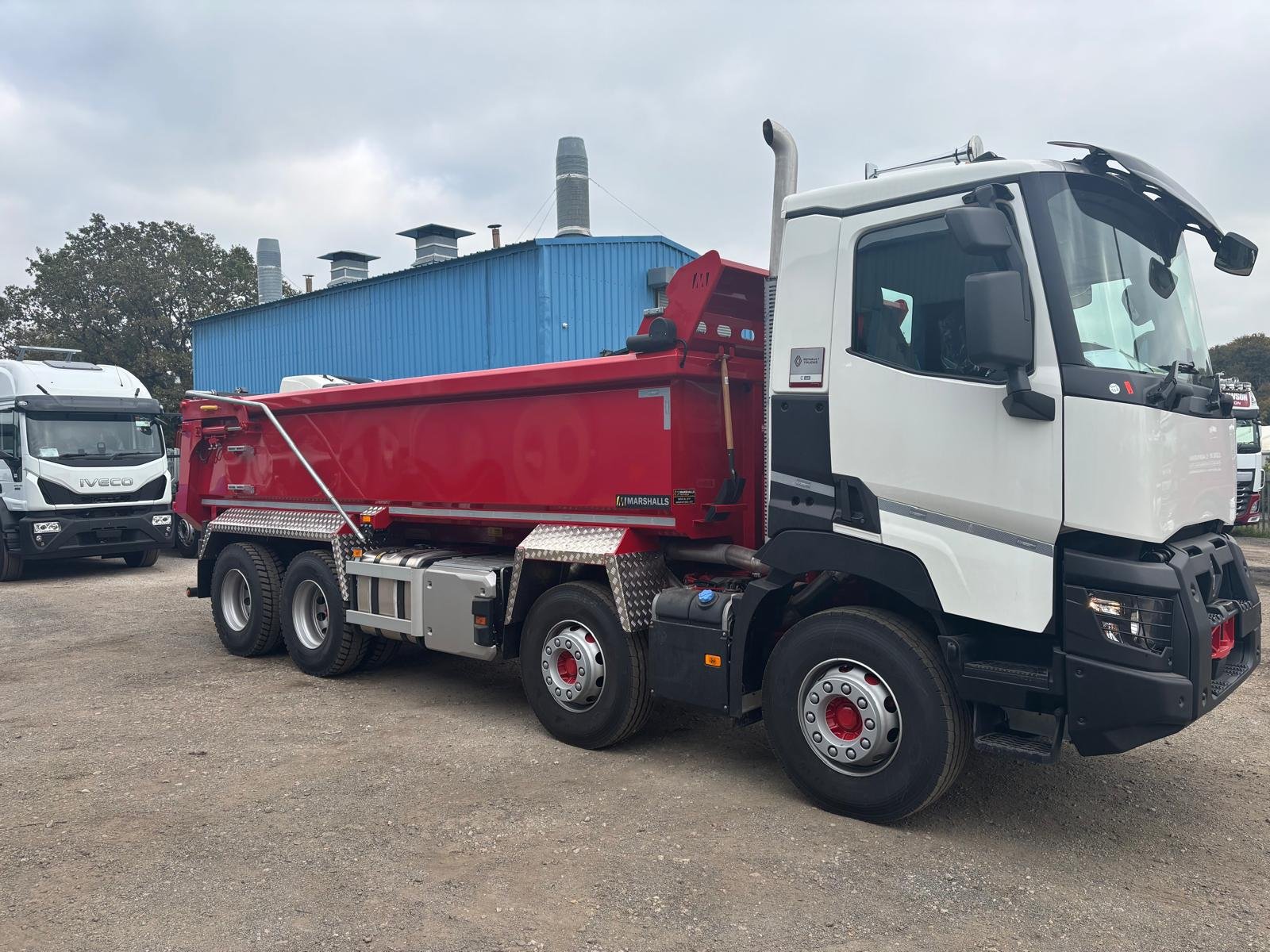 Red commercial tipper with fresh paintwork