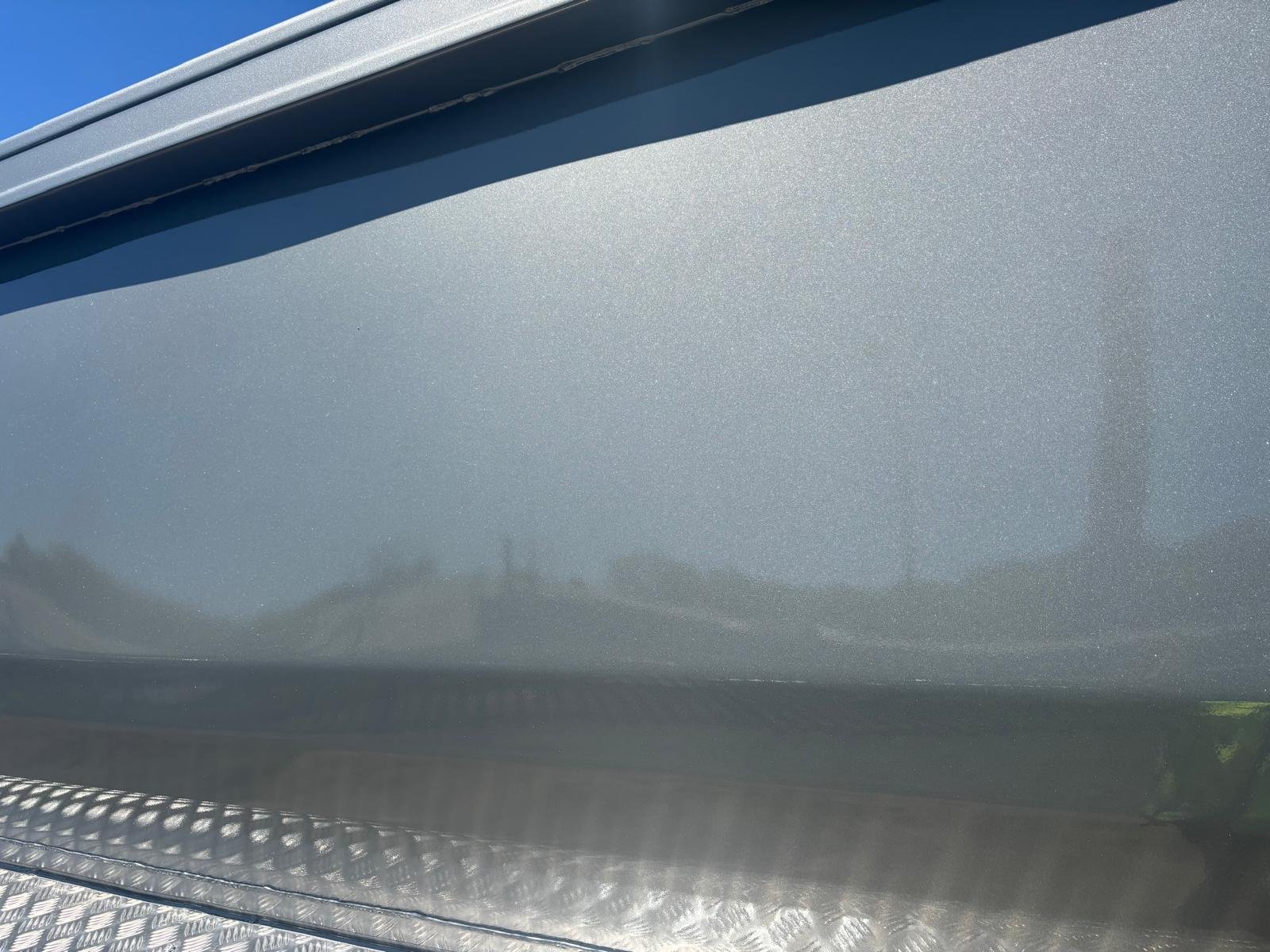 Close detail of prepared commercial vehicle paintwork