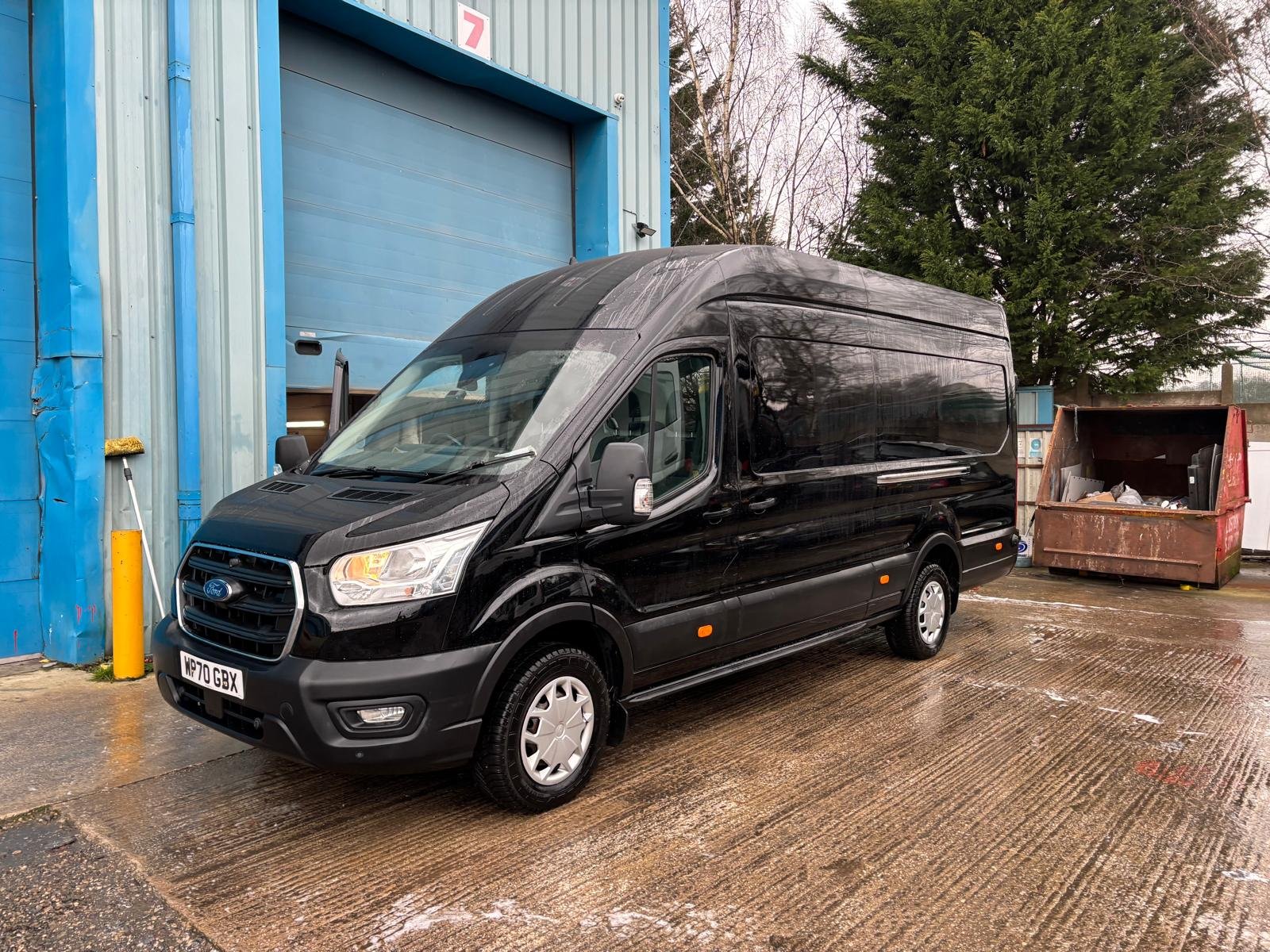 Black light-commercial van with refurbished paintwork