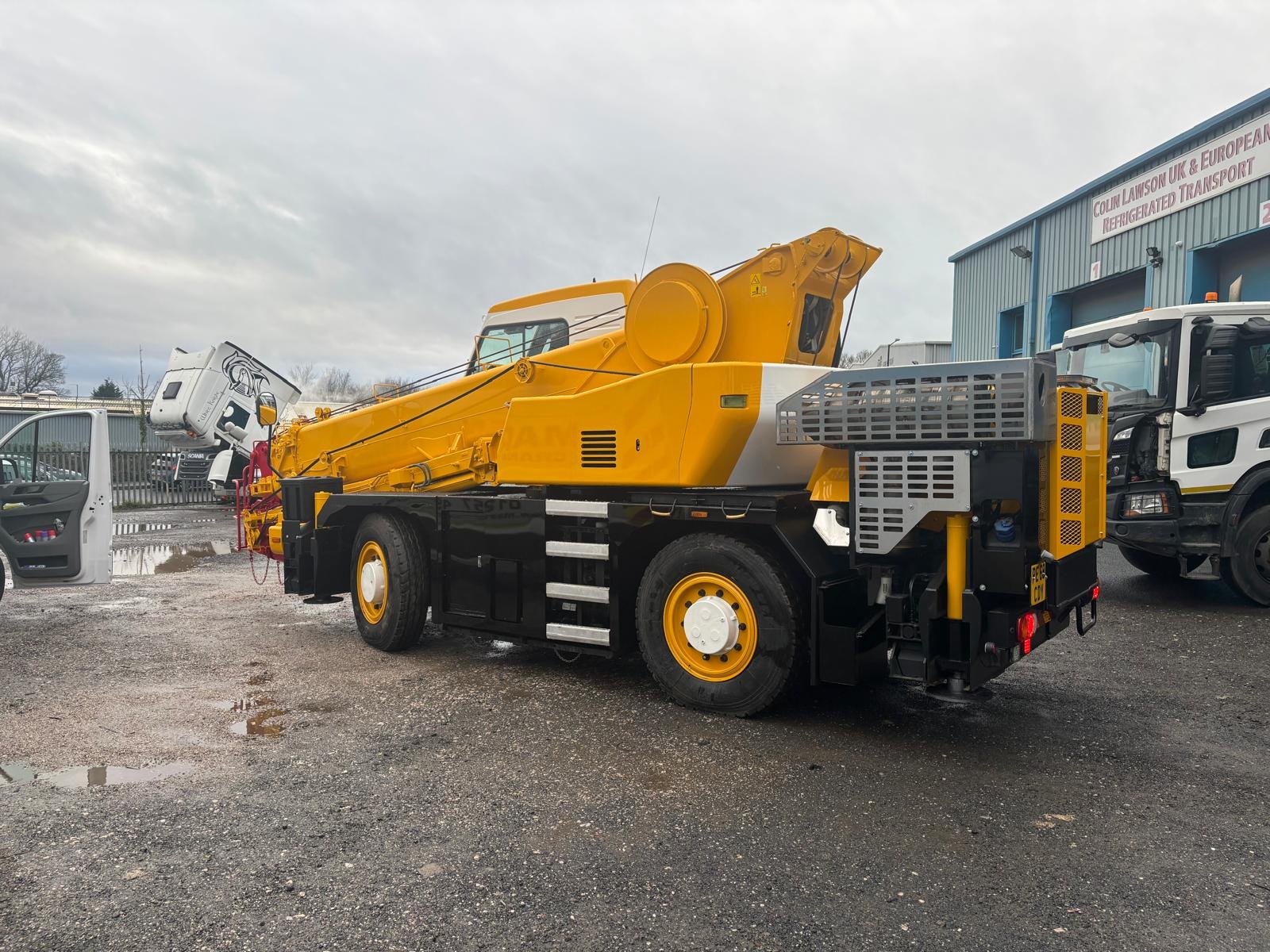 Yellow specialist commercial vehicle with completed paint finish